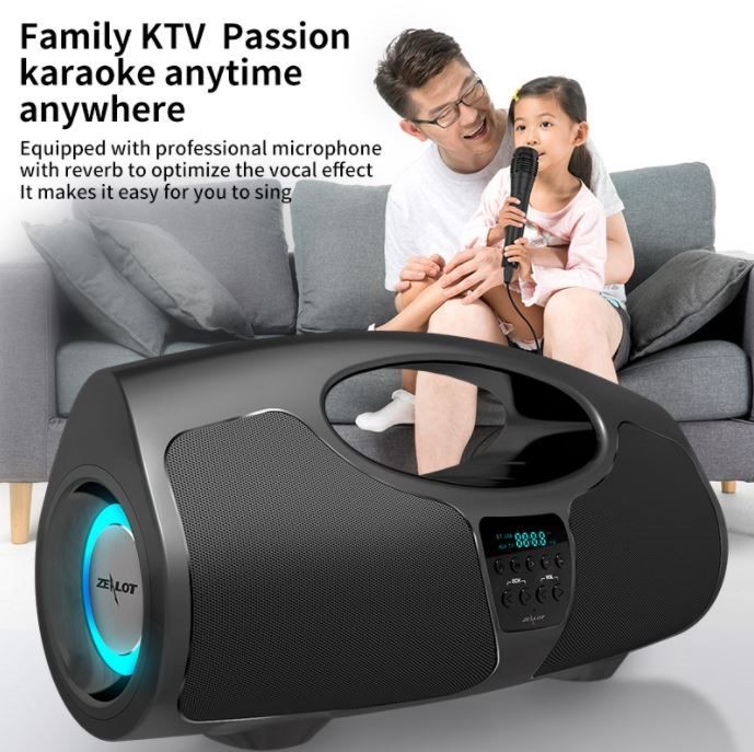 Bluetooth speaker, Zealot P1, 40W Loud Speaker,8000mAh, With Wire Microphone,