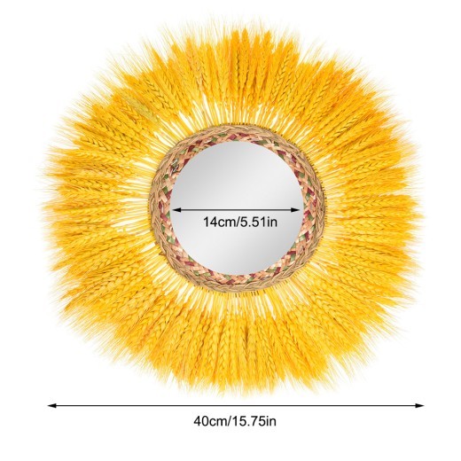 Wall Decoration Rattan Mirror Homestay Wall Mural Pendant
