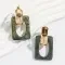 Black Vintage Hollow Geometry Acrylic Earrings