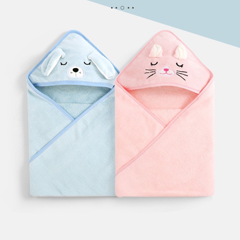 Cartoon Animal Baby Bath Towels Soft Newborn Hooded Towel Blanket, Toddler Bathrobe