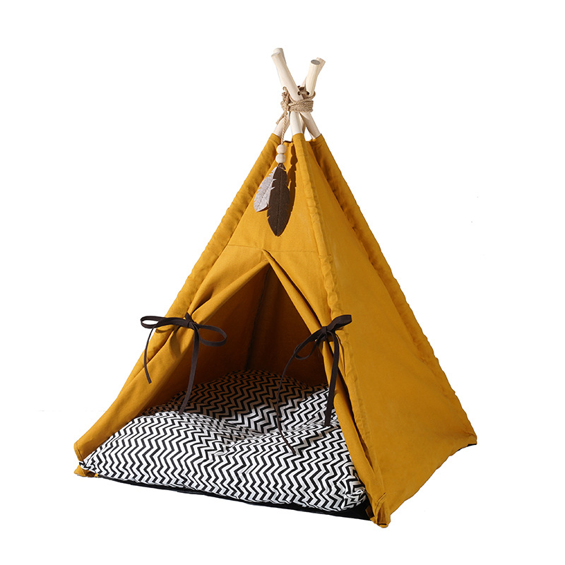 Sunset Yellow Cat Nest Pet Tent Semi-enclosed Four Seasons Universal Removable And Washable Cat Supplies
