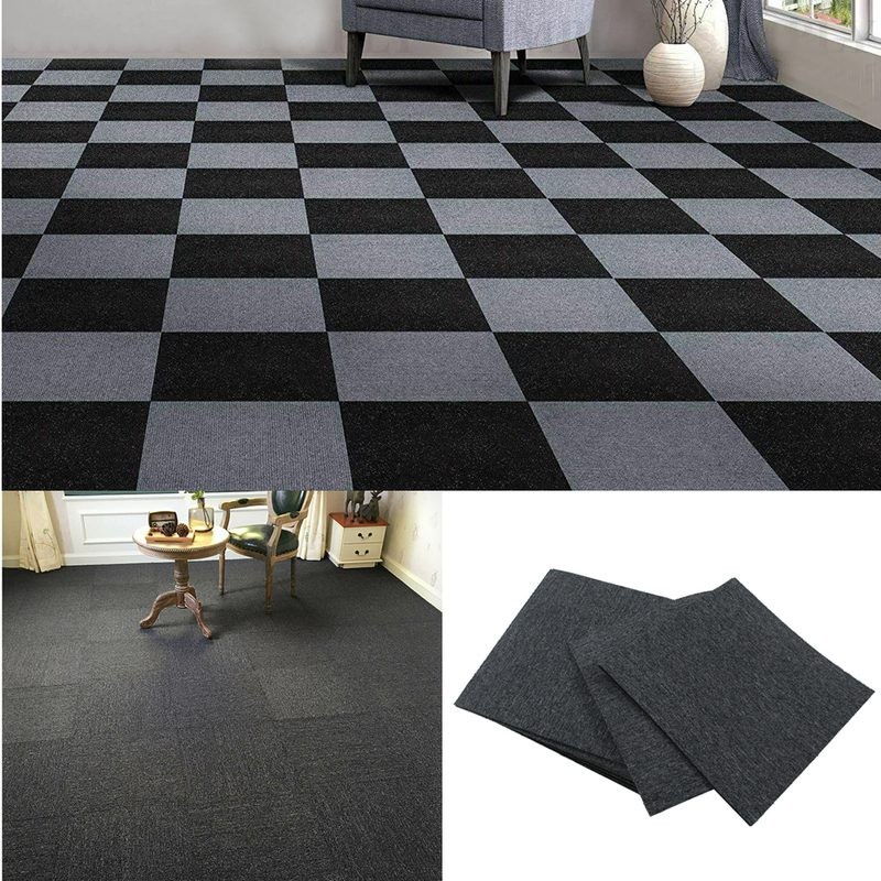Carpet Tiles Mat Black 0.9KG Per Tile