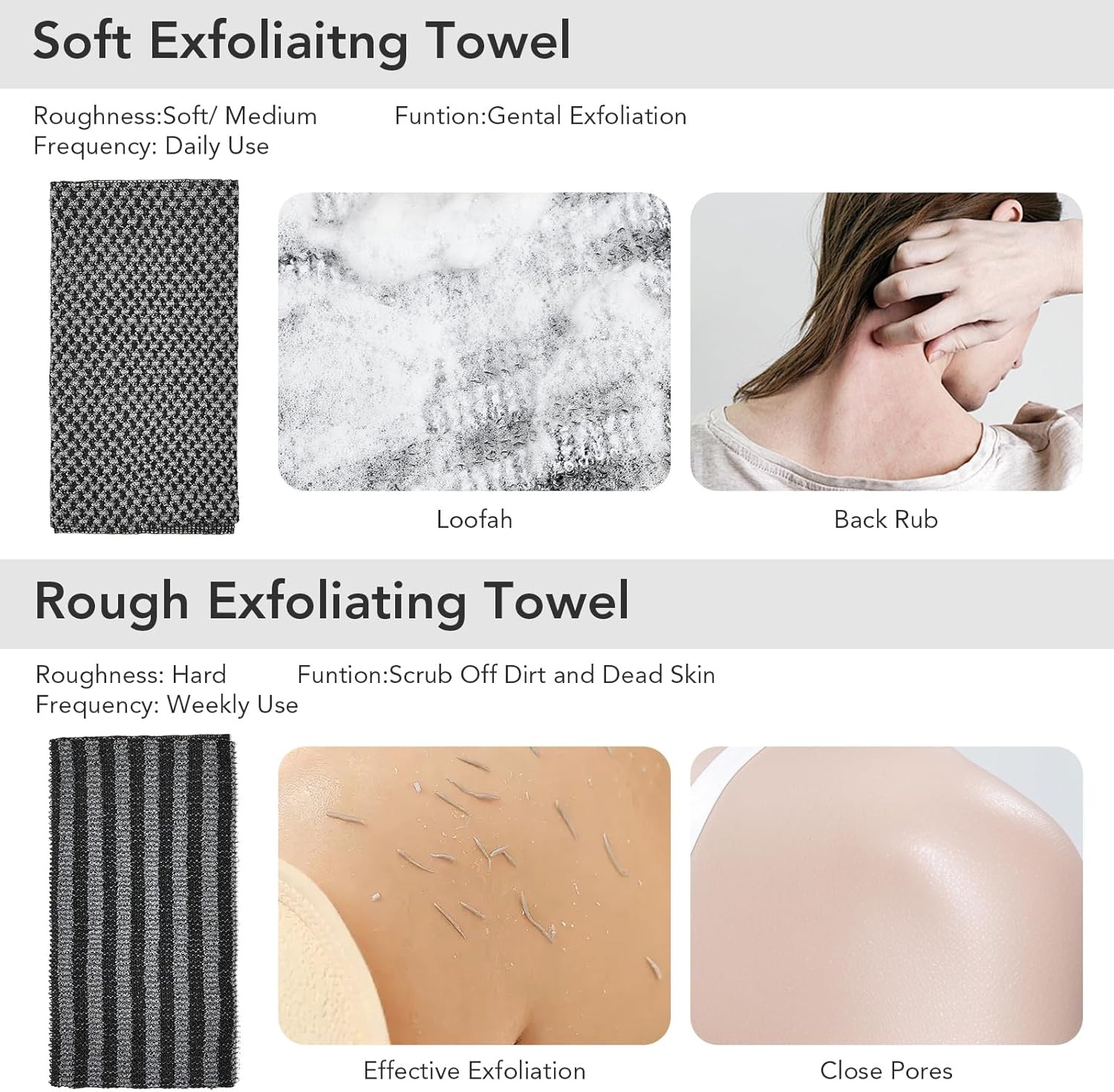 Exfoliating Shower Towel Marigold Yellow