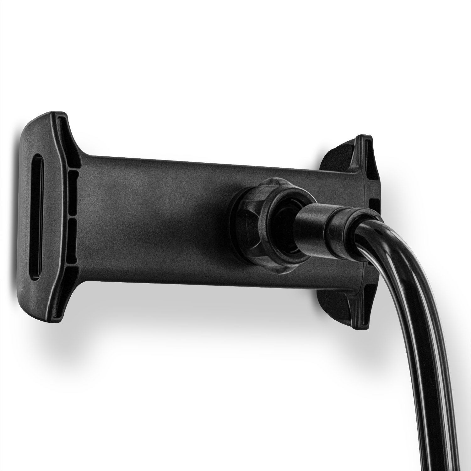 Tablet or Phone Holder, Solid Grip 360 Rotating Flexible Hands-Free. Black