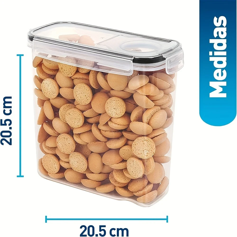 4-Piece 2.5L Airtight Kitchen Storage Containers Set Clear, BPA-Free, Leak-Proof, Stackable, and Space-Saving Storage for Dry Goods, Nuts, Beans, Cereals, Snacks, Flour, Sugar, Coffee, Tea, and Pet Food
