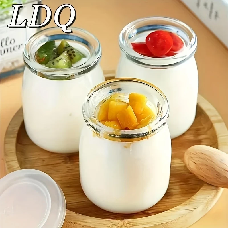 10pcs Reusable Glass Yogurt Containers Heat Resistant, Durable, Ideal for Healthy Snacking & Meal Prep, Includes Colorful Parfait Jars