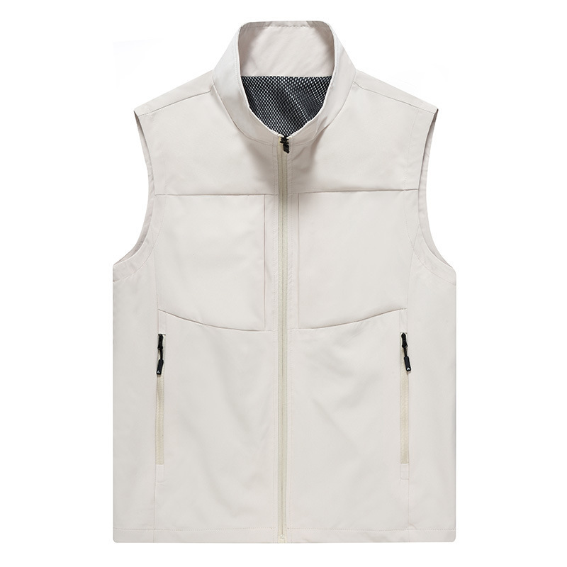 Casual Breathable Outdoor Photography Fishing Sport Cardigan Stand Collar Men's Vest
