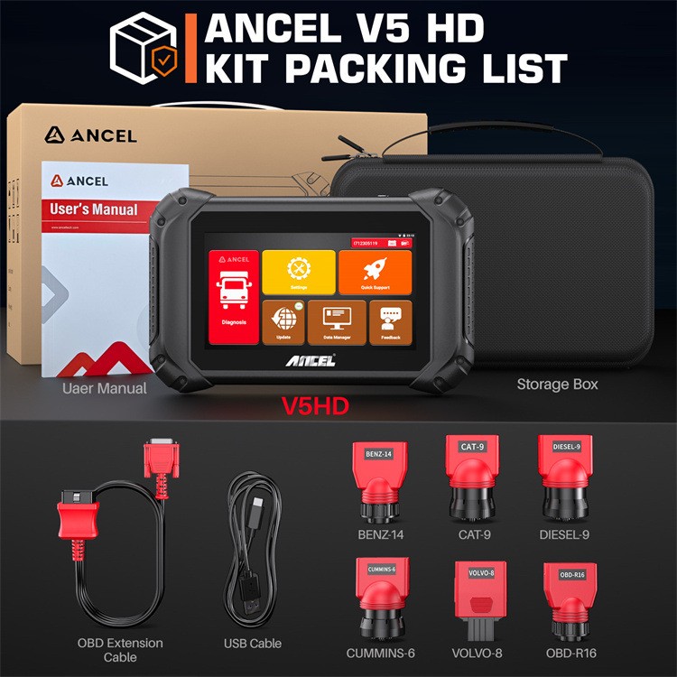 V5HD Truck Diagnostic Tool Mechanical Scanner