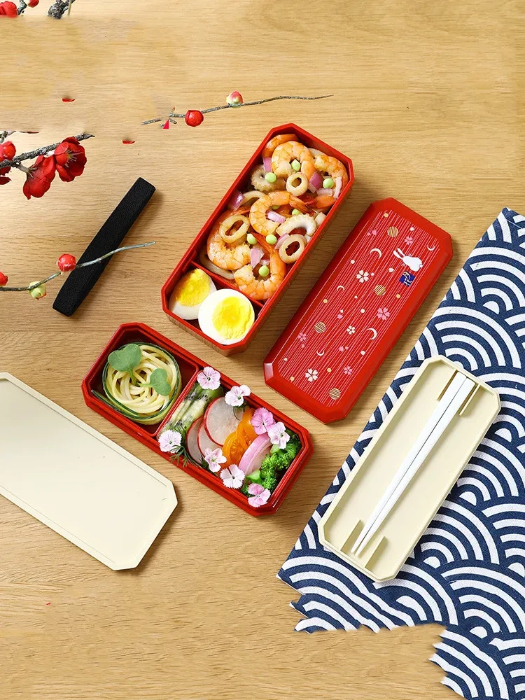 Double-layer Lunch Box Microwave Heating Quantitative Bento