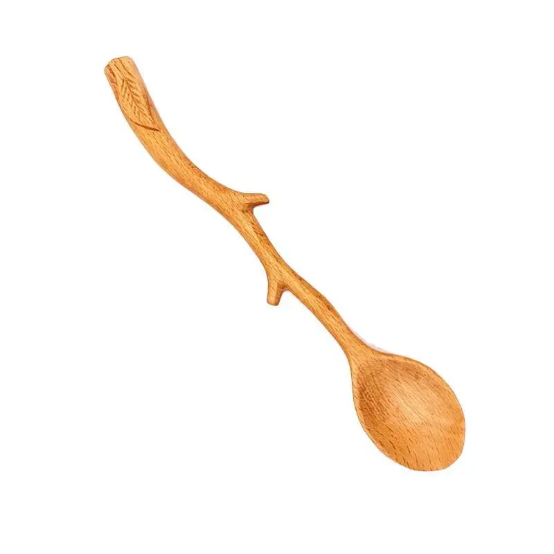 Creative handmade beech spoon with long handle