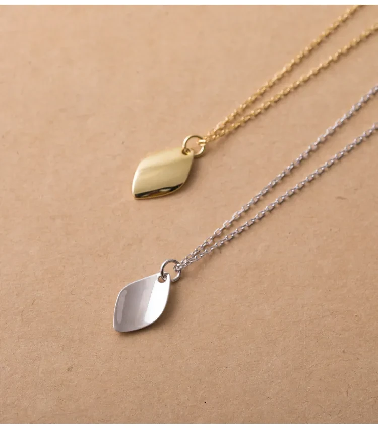 Diamond Curved Pendant Necklace