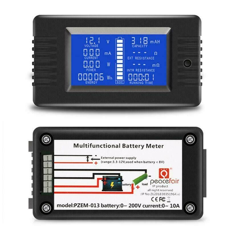 Battery Monitor Meter Multifunction Current Power Monitor