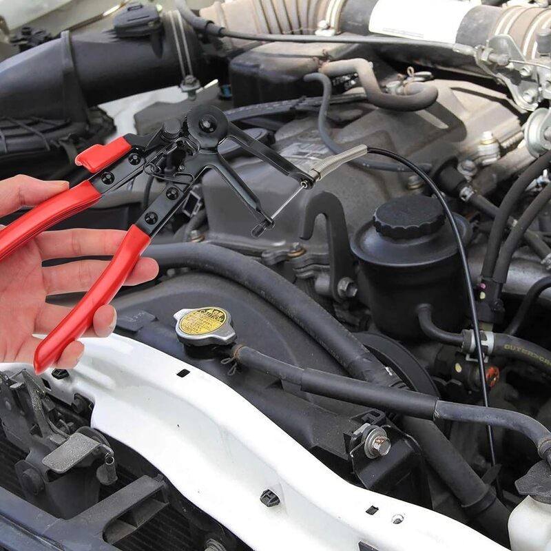 9pcs Flexible Hose Clamp Clip Pliers Set Swivel Jaw Flat Angled Band