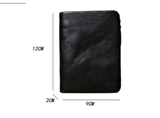 Men's Short Genuine Leather Vertical Casual Zipper Wallet