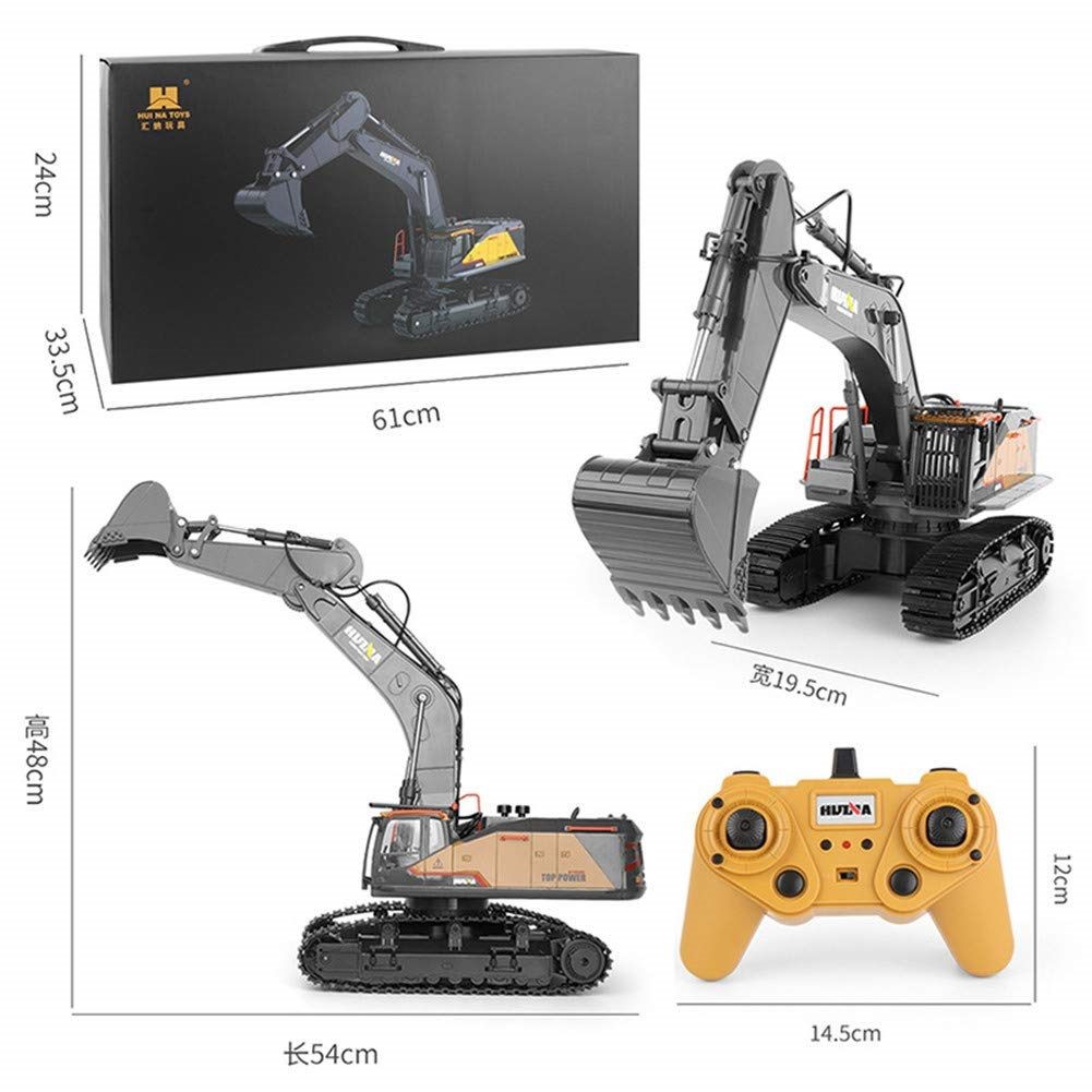 RC excavator Digger, HUINA 1592, 1:14, 2.4G, 22CH, Alloy, Rechargeable