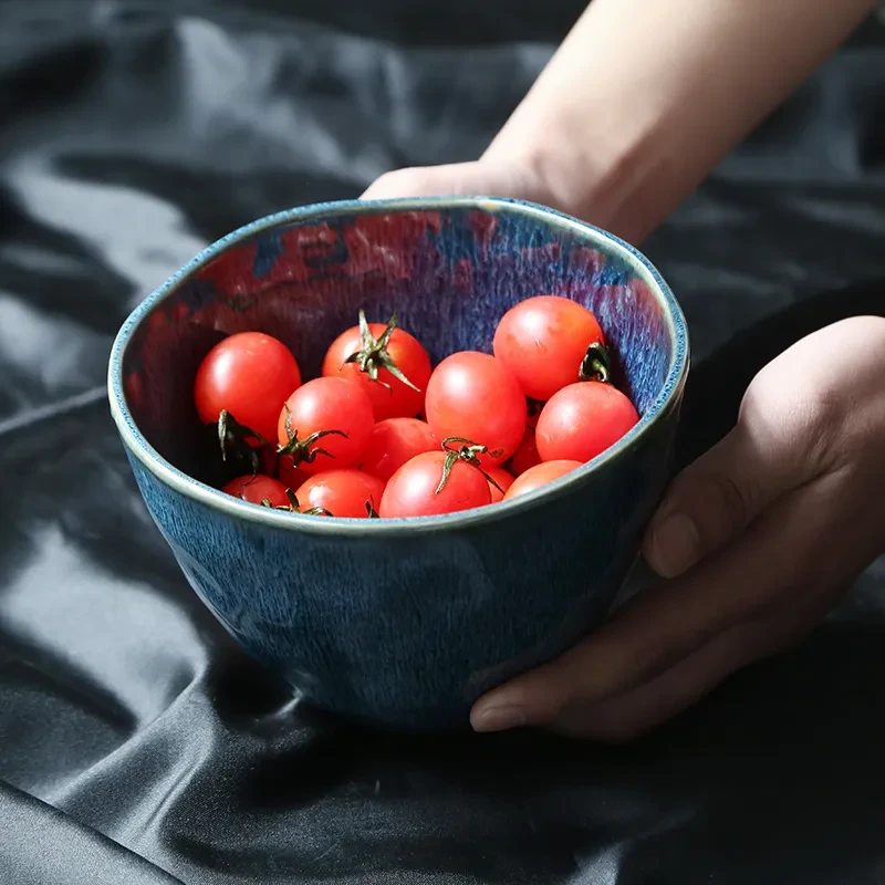 Creative Home Vintage Hammered Ceramic Salad Bowl