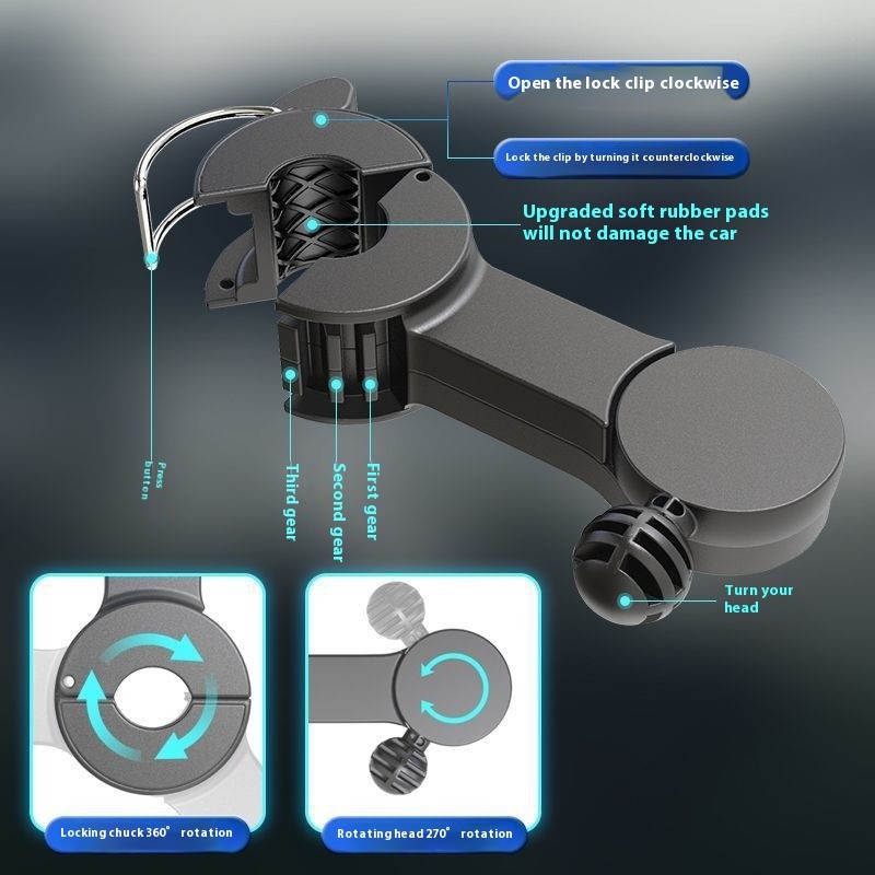 Car Mounted USB Dual Head Large Wind Power Fan