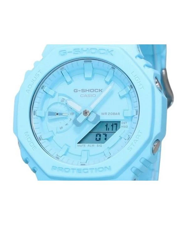 Casio G-Shock Analog Digital Bio Based Resin Strap Blue Dial Quartz GA-2100-2A2 200M Men's Watch