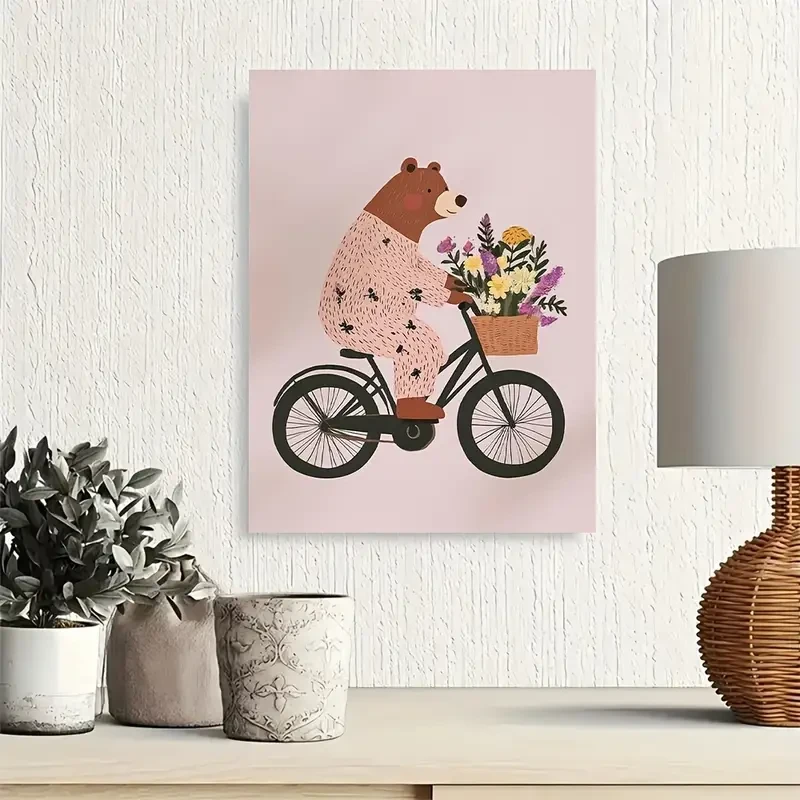 1pc Nursery Bear Wall Art  Charming Artwork for Youngsters' Rooms and Home Decor