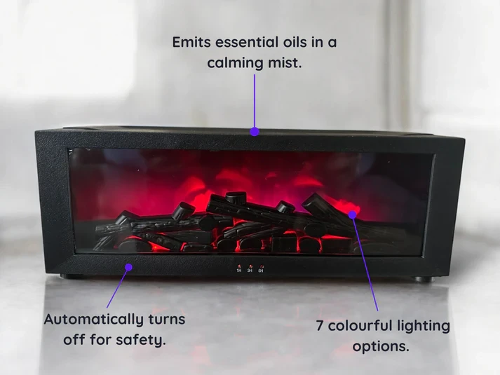 Fireplace Oil Diffuser Black