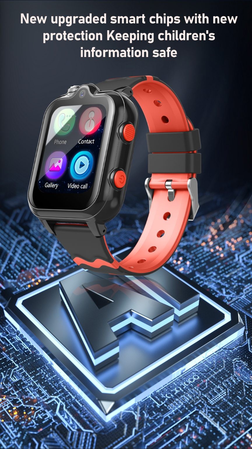 Kids Smart Watch, D35 Model, 4G Video call, IPX7 Water Proof, Black