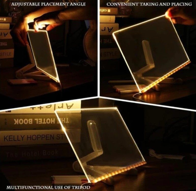 LED Note Board with Colors, Acrylic Dry Erase Board with 7 Colorful Pens