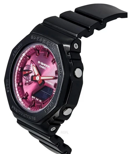 Casio G-Shock Analog Digital Resin Strap Burgundy Dial Quartz GMA-S2100RB-1A