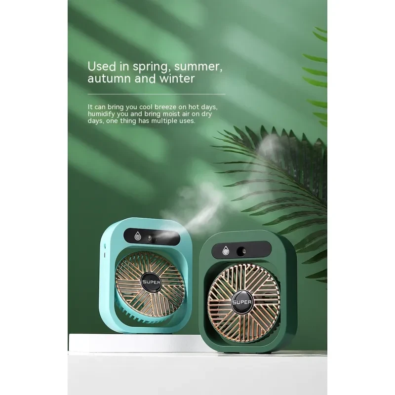 Air Conditioning Fan Desk Misting Fan Air Cooler Cooling USB Rechargeable Humidifier Portable Spray Fan With 3 Wind Speeds