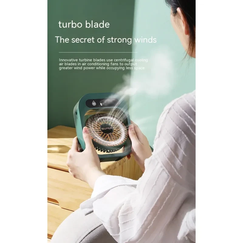 Air Conditioning Fan Desk Misting Fan Air Cooler Cooling USB Rechargeable Humidifier Portable Spray Fan With 3 Wind Speeds