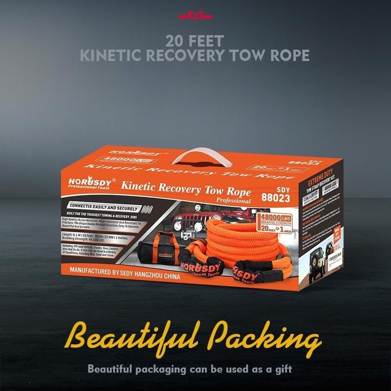 Kinetic Recovery Rope Tow Strap 20Ft