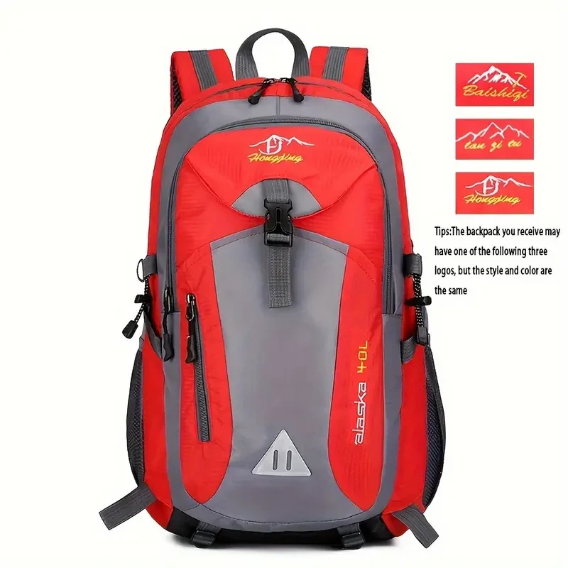 Unisex Professional & Multi Functional Camping Bags With Water Bottle Straps, Casual Zip Up Lightweight Backpacks