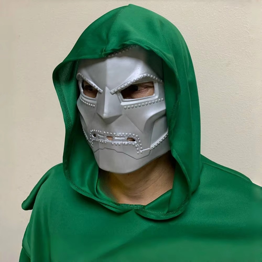 High-Quality Latex Movie Full Face Helmet Halloween Supervillain Doctor Doom Adult Resin Mask