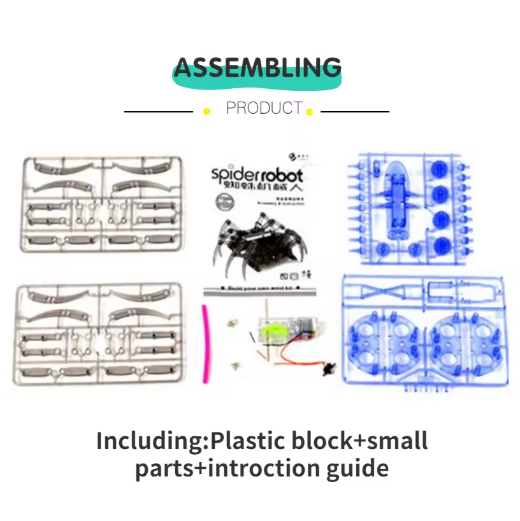 Hot Sale New Electric Robot Spider Toy DIY Educational Stem Robotic Assembles Kits for Kids Christmas Halloween Birthday Gifts