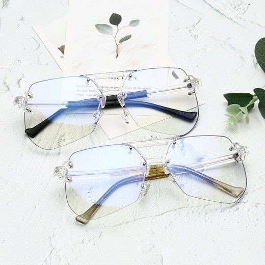 Anti-Blue Glasses Rimless Flat Glasses Men