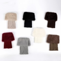 Faux Fur Warm Leg Feather Yarn Sock