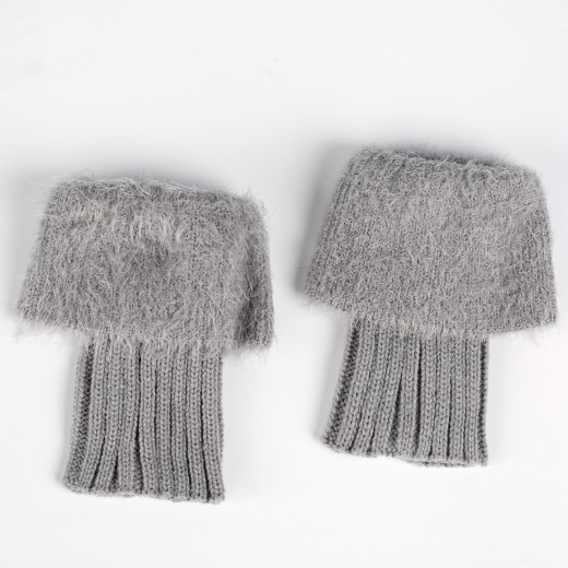 Faux Fur Warm Leg Feather Yarn Sock