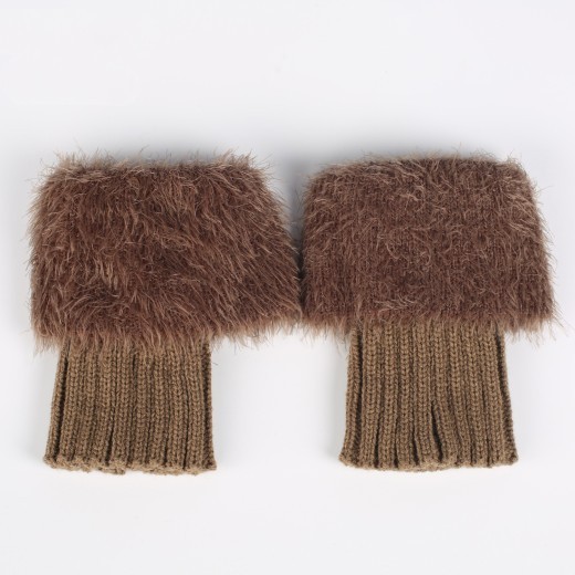 Faux Fur Warm Leg Feather Yarn Sock