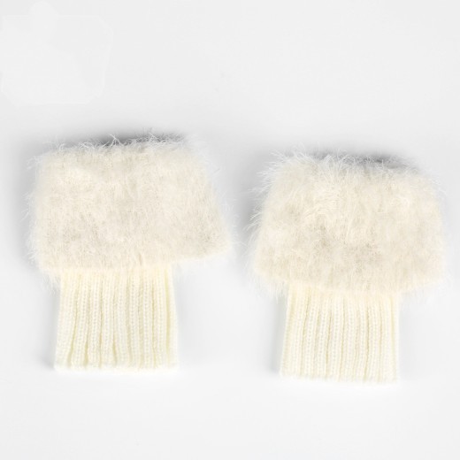 Faux Fur Warm Leg Feather Yarn Sock