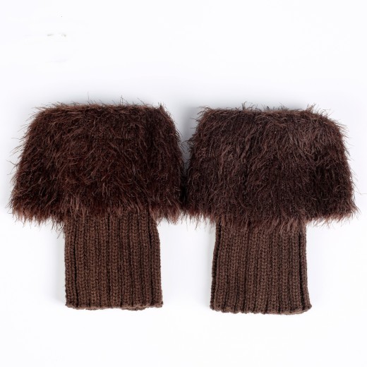Faux Fur Warm Leg Feather Yarn Sock