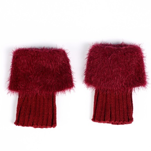 Faux Fur Warm Leg Feather Yarn Sock