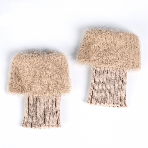 Faux Fur Warm Leg Feather Yarn Sock