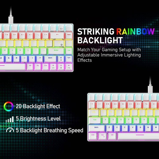 Gaming 84-Keys Keyboard RGB Lightweight Mouse Set Mechanical Rainbow For PCPS4