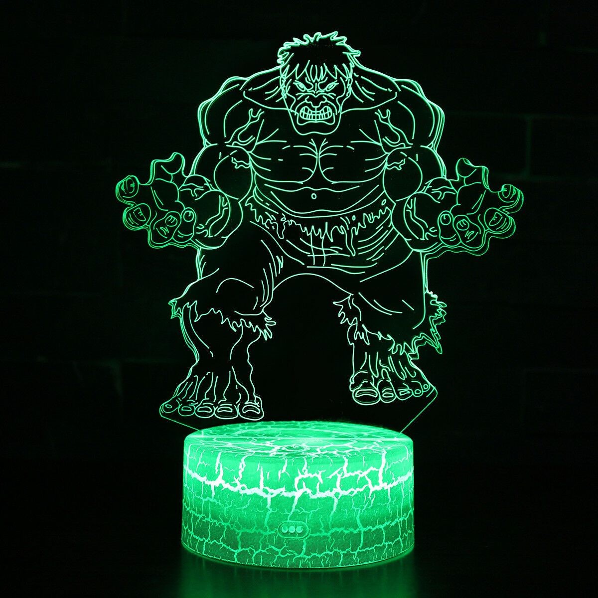Hulk 3D Night LED Light, Power By USB, 7 Changeable colors