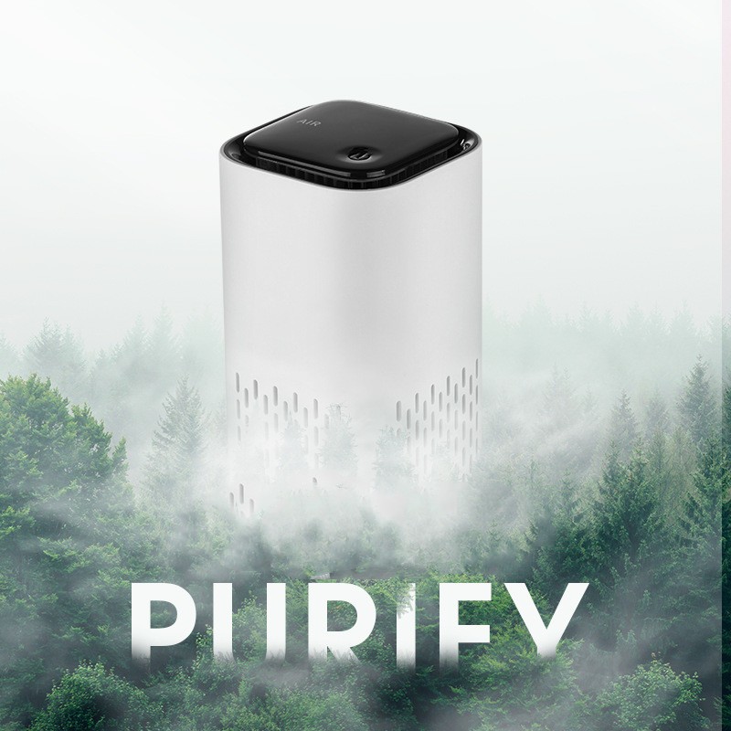 New Arrival Mini Portable Car Air Purifiers With Usb Cable Charging Home Office HEPA Filter Car Air Purifier