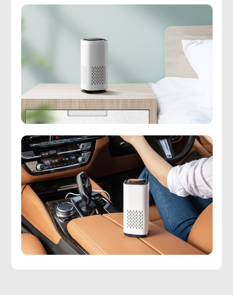 New Arrival Mini Portable Car Air Purifiers With Usb Cable Charging Home Office HEPA Filter Car Air Purifier