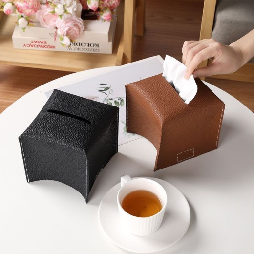 Leather Car Tissue Box Household Tissue Bag