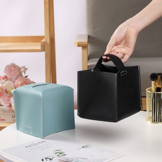 Leather Car Tissue Box Household Tissue Bag
