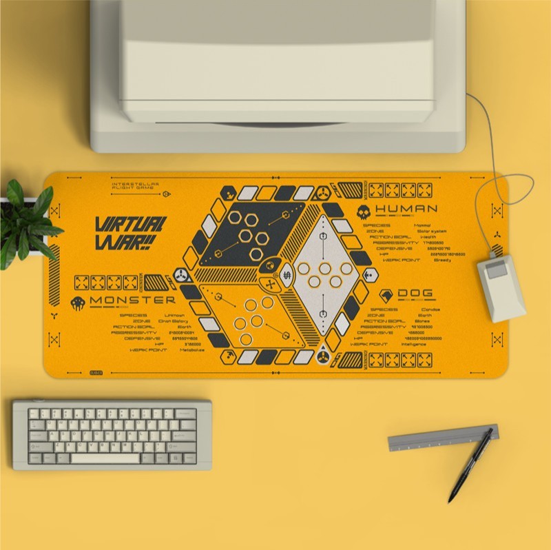 Virtual War Themed Oversized Lock-Edge Mouse Pad