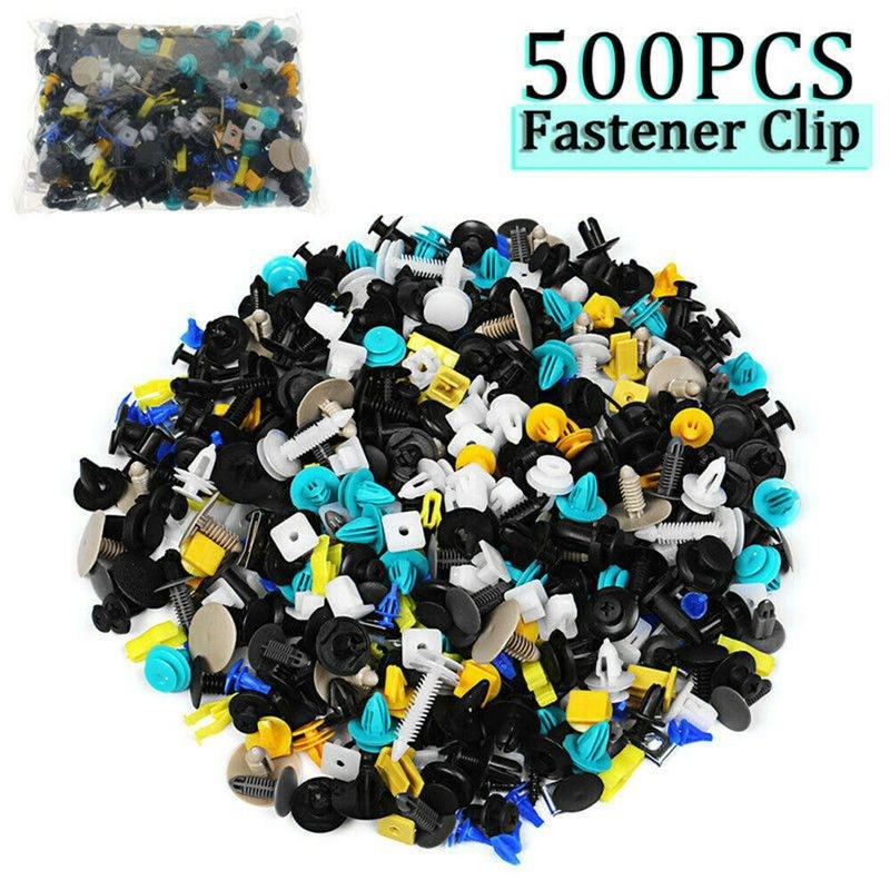 500pcs Car Fastener Clip Bumper Fender Trim Plastic Rivet Auto Clips