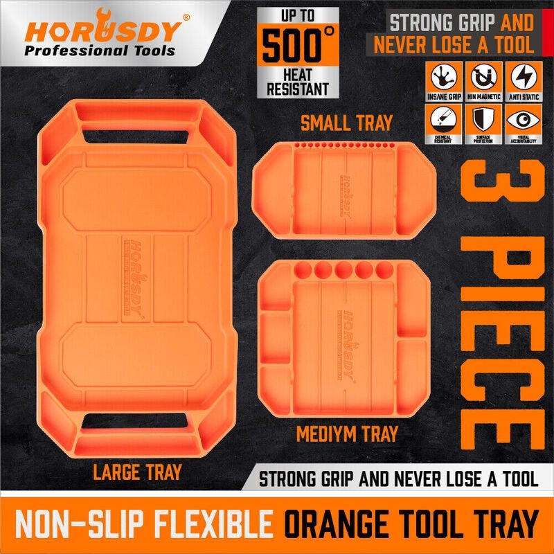 HORUSDY Tool Trays Socket Organiser Parts Holder Mats